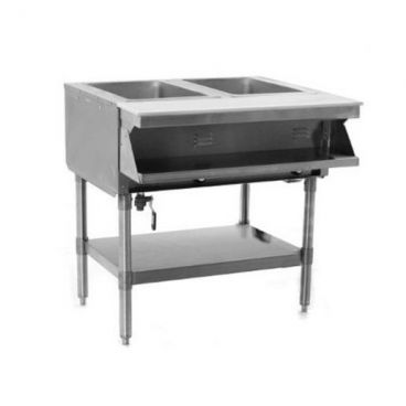 Eagle SHT2-208 33” Sealed Two-Well Electric Stationary Hot Food Table With Undershelf -208V
