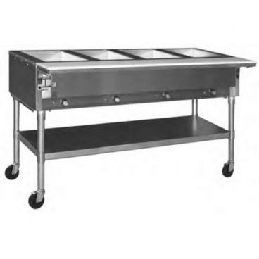 Eagle SPDHT4-240-3 66” Stainless Steel Portable Four-Well Electric Dry Hot Food Table With Open Base - 240V