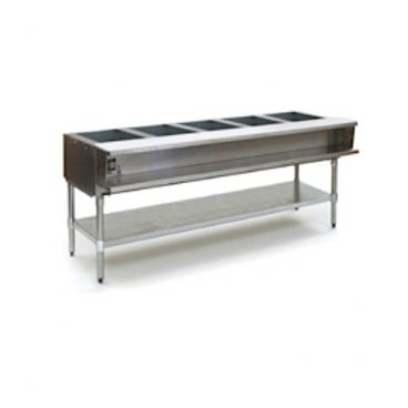 Eagle SWT5-240 79” Stainless Steel Five-Well Electric Water Bath Steam Table With Undershelf - 240V