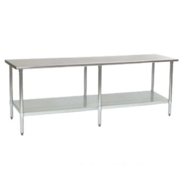 Eagle Group T24108E 24" x 108" Stainless Steel 14 Gauge Work Table with Galvanized Undershelf