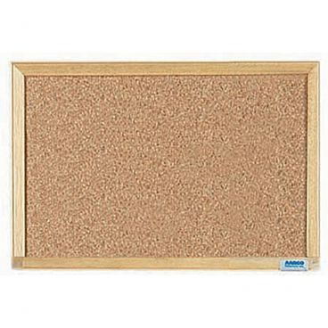 Aarco EB1218 12" x 18" Economy Series Natural Pebble Grain Cork Bulletin Board With Hardwood Frame