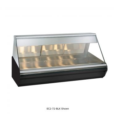 Alto-Shaam EC2-72/PL-BLK 72" Black Left Side Self Service Countertop Heated Display Case With Angled Glass, 120V/208-240V