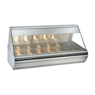 Alto-Shaam EC2-72-SS 72" Stainless Steel Full Service Countertop Heated Display Case With Angled Glass, 120V/208-240V