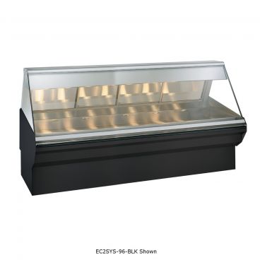 Alto-Shaam EC2SYS-96-SS 96" Stainless Steel Full Service Heated Display Case With Base And Angled Glass, 120V/208-240V