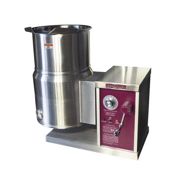Crown Steam ECT-6 6 Gallon Electric Tabletop Steam Kettle with Gear Box Tilt Mechanism - 7.5 kW, 208V/50/60Hz/1-phase