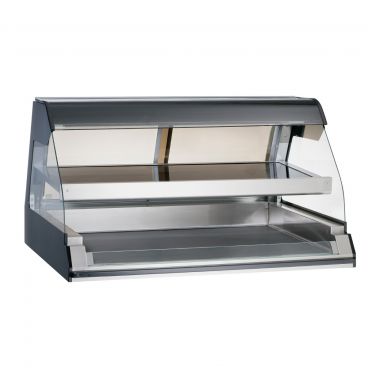 Alto-Shaam ED2-48/2S-BLK 48" Black 2 Shelf Self Service Countertop Heated Display Case With Curved Glass, 208-240V