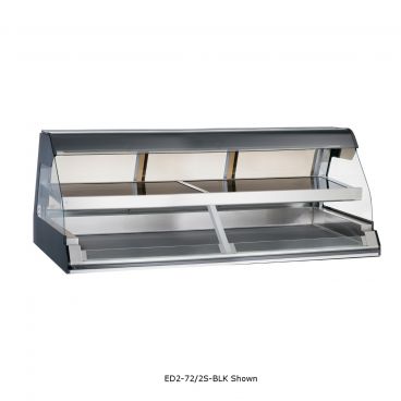 Alto-Shaam ED2-72/2S-SS 72" Stainless Steel 2 Shelf Self Service Countertop Heated Display Case With Curved Glass, 208-240V