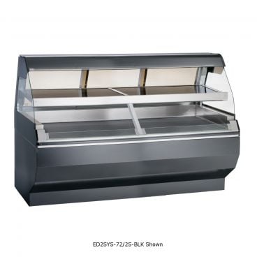 Alto-Shaam ED2SYS-72/2S-SS 72" Stainless Steel 2 Shelf Self Service Heated Display Case With Base And Curved Glass, 208-240V