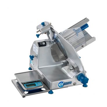 Edlund Edvantage EDV-12C 31200 23-1/4” Compact Electric Slicer With 12” Diameter Carbon Steel Blade and Tritan Hand Guard, 115 Volts - 1/3 HP