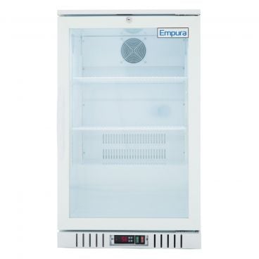 Empura EGM-7W 21.4" Wide White Swinging Glass Door Countertop Merchandiser Refrigerator With 1 Door, 7 Cubic Ft, 115 Volts