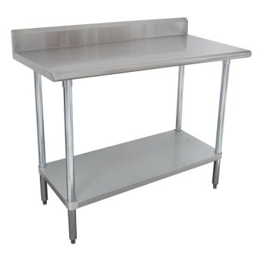 Empura EM-LAG-SB-3048 30" x 48" Stainless Steel Commercial Work Table with Galvanized Legs and Undershelf with 4" Upturn