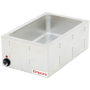 Empura E-FW1200 Countertop 12" x 20" Opening 6 1/2" Deep Well Stainless Steel Food Warmer Base, 120V 1200 Watts