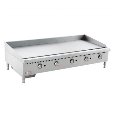 Empura EGG-60ST 60" Wide Countertop 5-Burner Stainless Steel Heavy Duty Thermostat Controlled Gas Griddle, 150,000 BTU