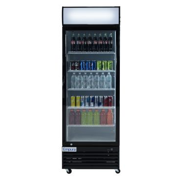 Empura EGM-23B 27.6" Black Swing Glass Door Merchandiser Refrigerator With 1 Door, 23 Cubic Ft, 115 Volts