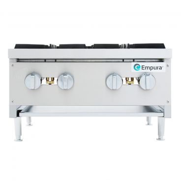 Empura EMHP4-HD 24" Stainless Steel Heavy Duty Gas Hot Plate With 4 Burners, 106,000 BTU