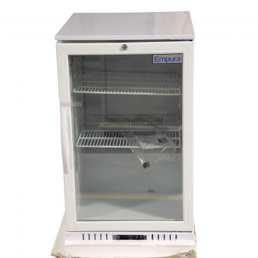 Empura EGM-7W 21.4" Wide White Swinging Glass Door Countertop Merchandiser Refrigerator With 1 Door, 7 Cubic Ft, 115 Volts - (104014) SCRATCH AND DENT