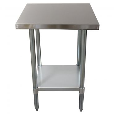 Empura 48" x 24" 18-Gauge 304 Stainless Steel Commercial Work Table with Flat Top Galvanized Legs and Undershelf