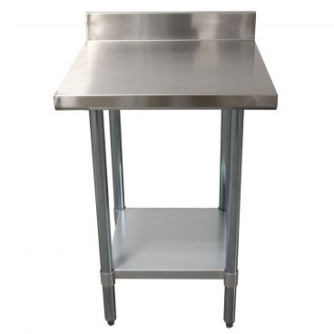 Empura 30" x 24" 18-Gauge 304 Stainless Steel Commercial Work Table with 4" Backsplash Galvanized Legs and Undershelf
