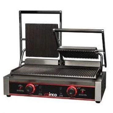 Winco EPG-2 22" Grooved Split-Top Countertop Panini Grill