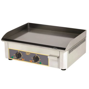 Equipex PSSE-600 Thermostatic 24” Wide Electric Countertop Griddle/Plancha With Enameled Steel Plate And Two Cooking Zones - 208/240V, 4.0kW