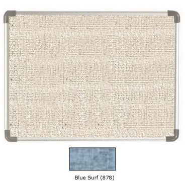 Aarco ERV1824878 18" x 24" Blue Surf Colored Burlap Weave Vinyl Surface Radius Corner Bulletin Board With Aluminum Frame