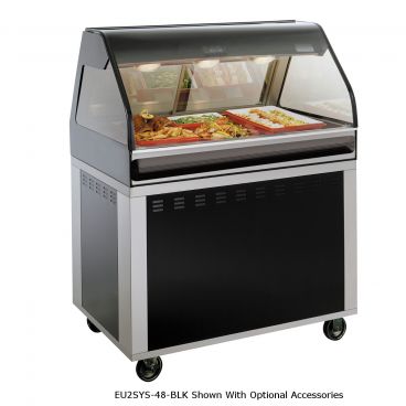 Alto-Shaam EU2SYS-48-SS 48" Stainless Steel Full Service Heated ED2-48 Cook / Hold Display Case On BU2-48 Decorator Base With Curved Glass, 120V