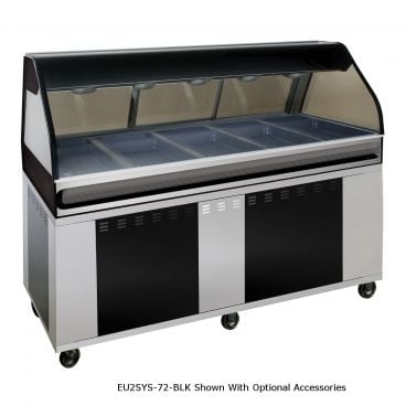 Alto-Shaam EU2SYS-72/PL-SS 72" Stainless Steel Left Side Self Service Heated ED2-72/PL Cook / Hold Display Case On BU2-72 Decorator Base With Curved Glass, 120V