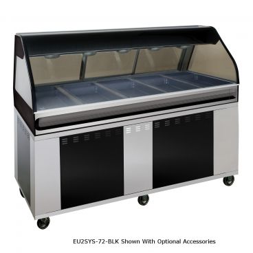 Alto-Shaam EU2SYS-72-SS 72" Stainless Steel Full Service Heated ED2-72 Cook / Hold Display Case On BU2-72 Decorator Base With Curved Glass, 120V