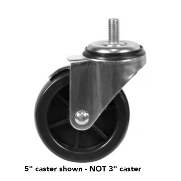 Everest Refrigeration CASA3-01 Overall 3" Height Caster Assembly, 2 Front And 2 Rear