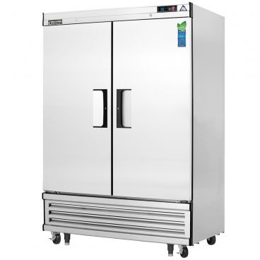 Everest Refrigeration EBR2 54-1/8" Two Section Solid Door Upright Reach-In Refrigerator - 50 Cu. Ft.