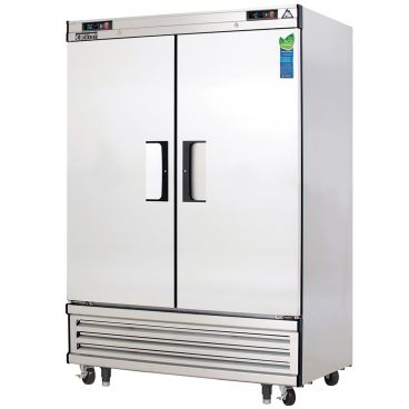 Everest Refrigeration EBRF2 54-1/8" Two Section Solid Door Upright Reach-In Dual Temp Refrigerator/Freezer Combo