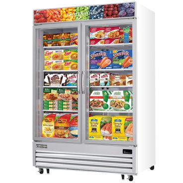 Everest Refrigeration EMGF48 54.75 Inch Double Swing Glass Door Merchandiser Freezer 48 Cubic Feet
