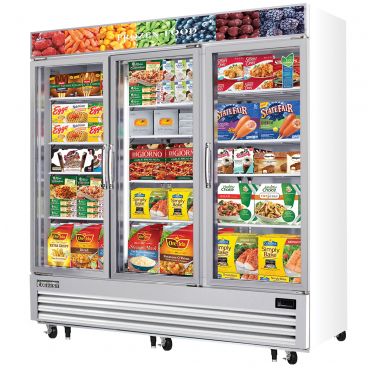 Everest Refrigeration EMGF69 74.75 Inch Triple Swing Glass Door Merchandiser Freezer 69 Cubic Feet