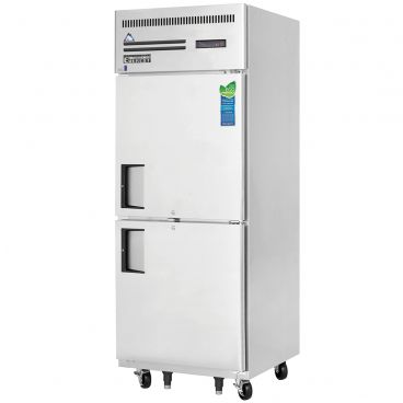 Everest Refrigeration ESFH2 29-1/4" One Section Two Half Door Upright Reach-In Freezer - 23 Cu. Ft.