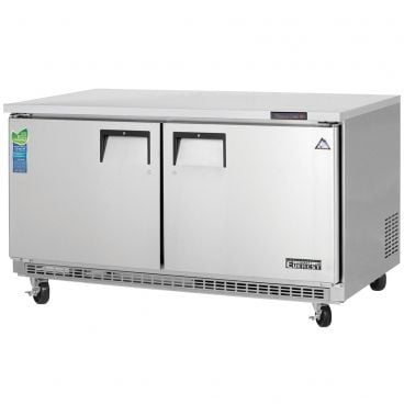Everest Refrigeration ETBWF2 59.25 Inch Two Section Back Mount Undercounter Freezer 18 Cubic Feet