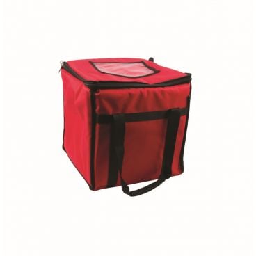 San Jamar FC1212-RD 12" x 12" x 12" Red Insulated Pizza Delivery Bag