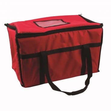 San Jamar FC2212-RD 12" x 22" x 12" Red Insulated Pizza Delivery Bag