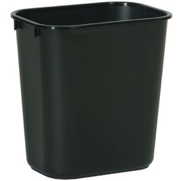 Rubbermaid FG295500BLA 13 Qt. Small Black Deskside Wastebasket