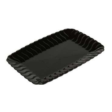 Fineline Flairware 257-BK Black 5" x 7" Plastic Snack Tray