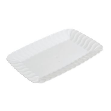 Fineline Flairware 257-WH White 5" x 7" Plastic Snack Tray