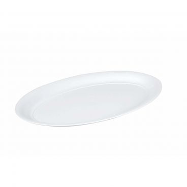 Fineline Platter Pleasers 484-WH 14" x 21" Plastic White Oval Tray
