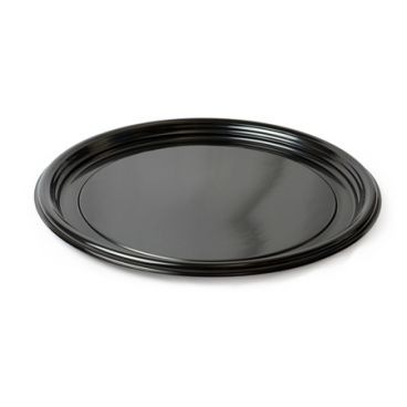 Fineline Platter Pleasers 7610TF PET Plastic Black Thermoform 16" Catering Tray