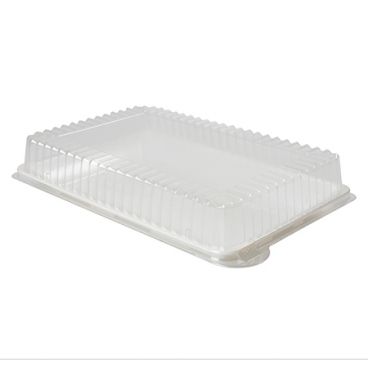 Fineline DDRC810-LID Platter Pleasers 10" x 8" Clear Plastic Rectangular Tray Dome Lid