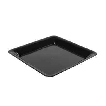 Fineline SQ4212-BK Platter Pleasers 12" x 12" Black Square Plastic Serving Tray