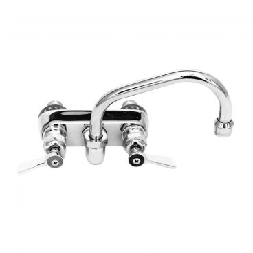 Fisher 19461 Backsplash Mounted Faucet with 4" Centers, 6" Swing Nozzle, 2.2 GPM Aerator, Lever Handles, and Elbows