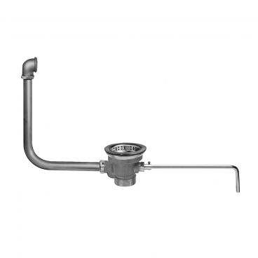 Fisher 22314 DrainKing Brass Twist Handle Waste Valve and Overflow Assembly with Locking Basket Strainer