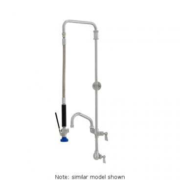 Fisher 24953 Wall Mount Stainless Steel Pre-Rinse Faucet with Swivel Arm, 12" Hose, and Wall Bracket - 14" Add-On Faucet