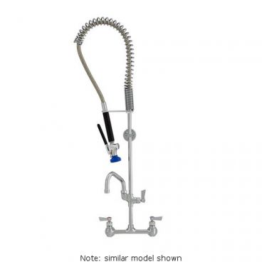 Fisher 25038 Wall Mounted Pre-Rinse Faucet with 8" Centers, and Wall Bracket - 10" Add-On Swing Faucet