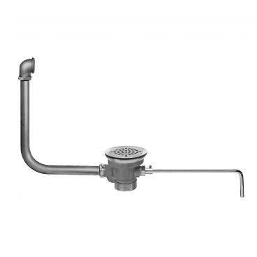Fisher 28940 DrainKing Chrome Lever Handle Waste Valve and Overflow Assembly with Flat Strainer