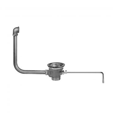 Fisher 28967 DrainKing Chrome Lever Handle Waste Valve and Overflow Assembly with Flat Strainer